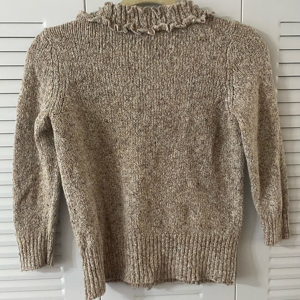 FEVER Sweater, Thick, Knit, Chunky, Ruffles, Flower, Neutral, Sz S, coastal - Picture 10 of 14